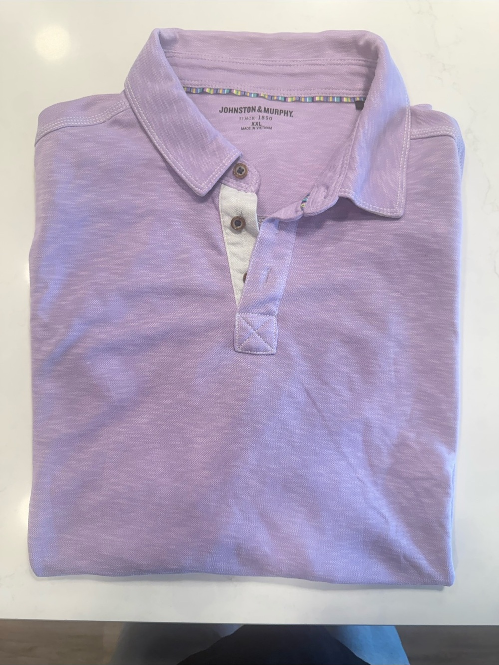 Johnston & Murphy Lavender Short-Sleeve Polo